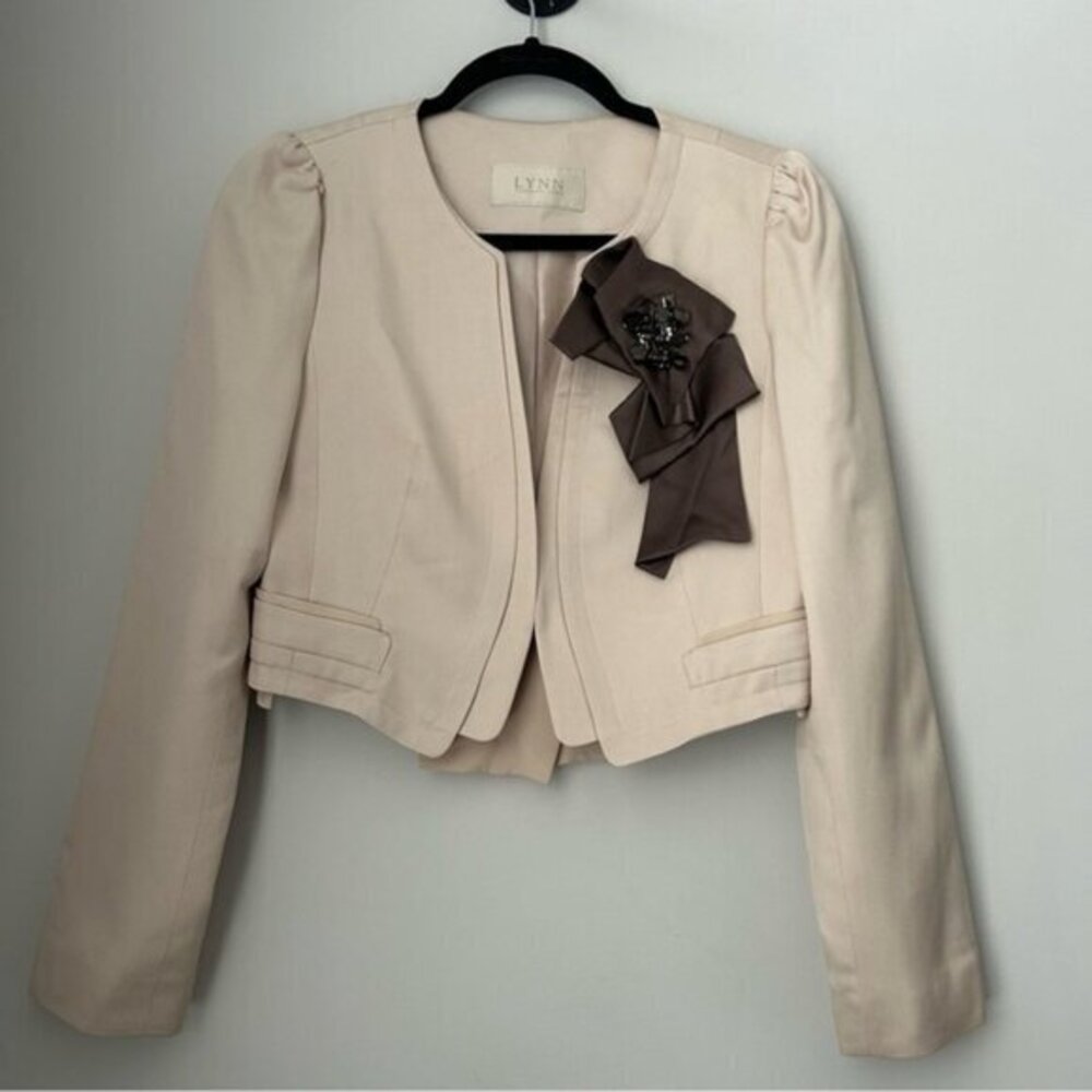 LYNN Kenneth Lynn Crop Silk Blazer